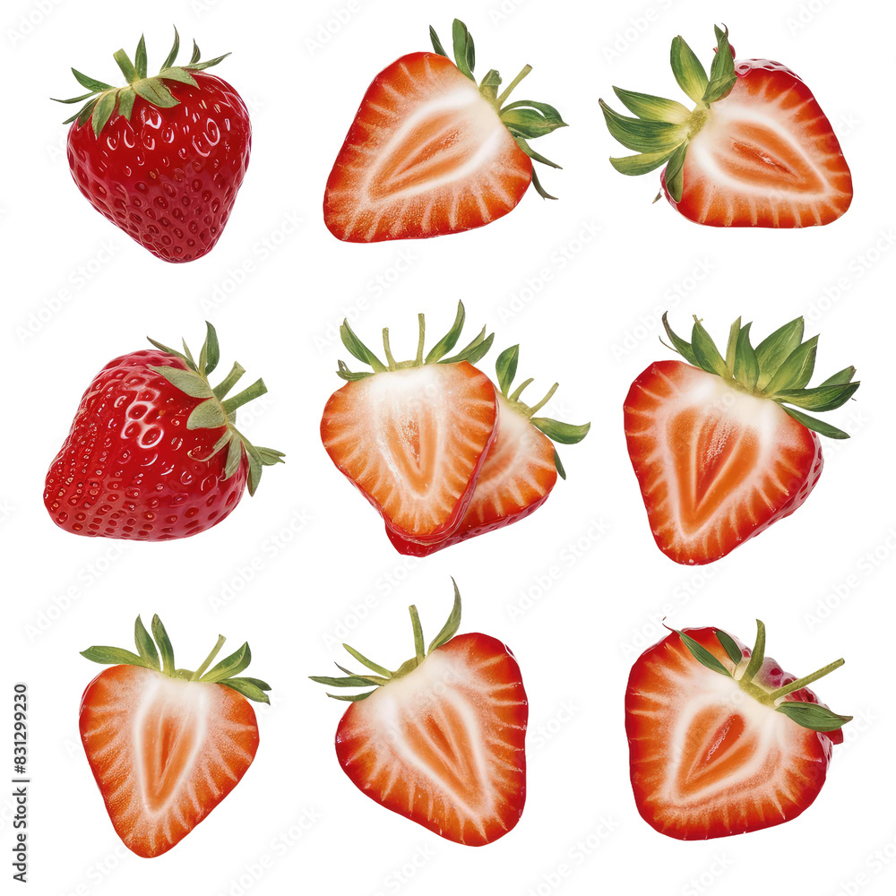 Isolated PNG strawberry Fruit, GENERATIVE AI Isolated PNG strawberry Fruit, GENERATIVE AI