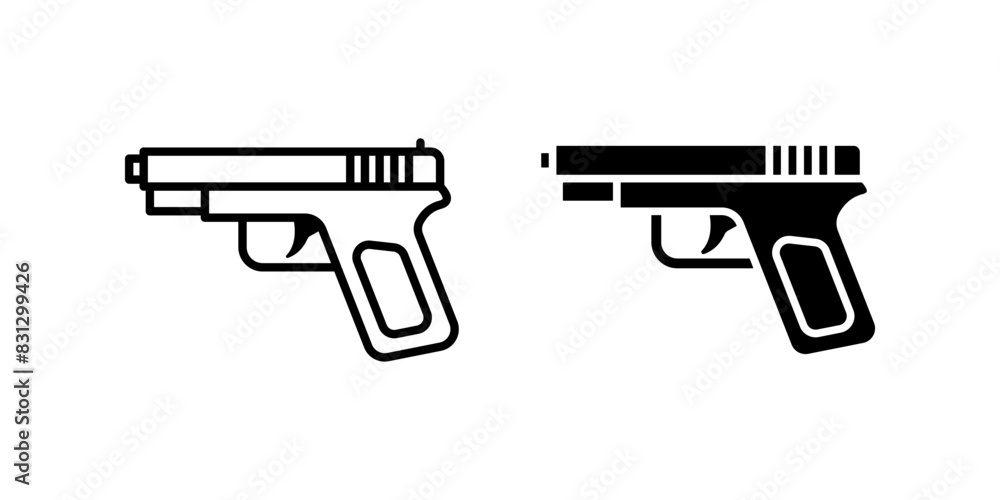 Gun icon set. for mobile concept and web design. vector illustration