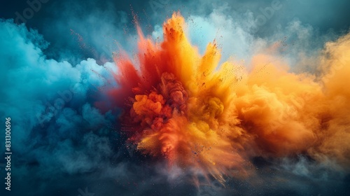 A colorful holi paint powder explosion festival background created