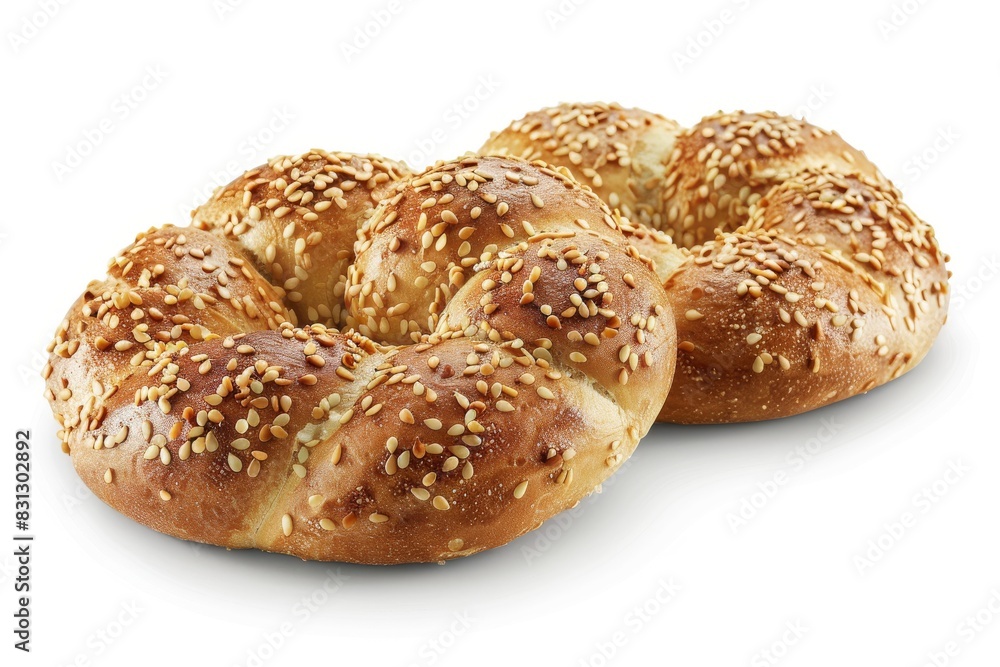 Freshly baked sesame bagels, ideal for a savory breakfast or sandwich base Freshly baked sesame bagels, ideal for a savory breakfast or sandwich base
