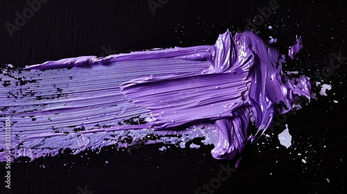Vibrant Purple Paint Stroke on Black Background