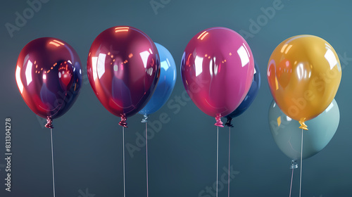 Realistic party balloons set 