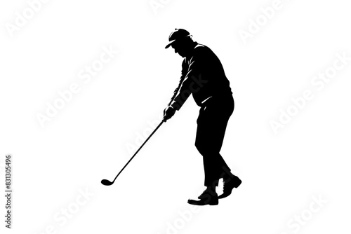 golfer silhouette vector illustration