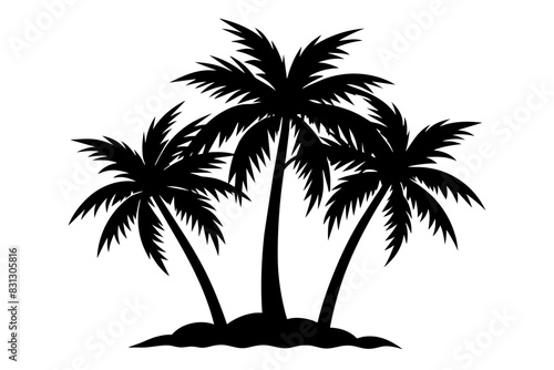 palm tree silhouette vector illustration © CreativeDesigns