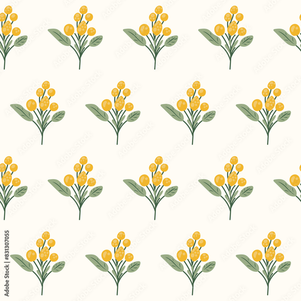 Flower Seamless Pattern Background.  Wrapping Paper Print. Textile Fabric Swatch Texture. Trendy and Fashionable Dress Print. Floral Garden and Nature Beauty Concept. 