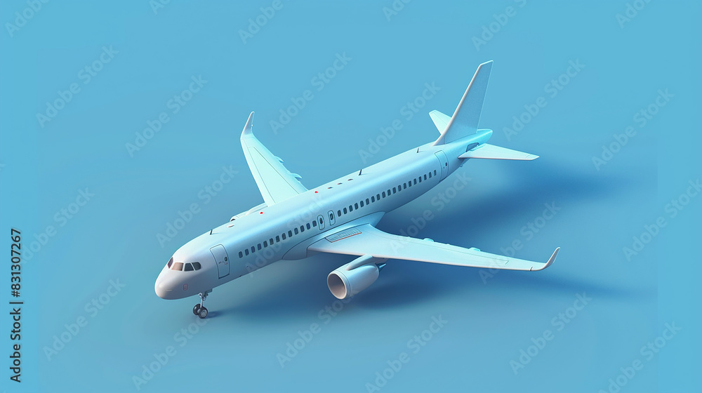 Fototapeta premium airplane in the blue background