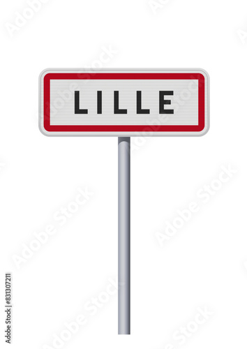 Panneau d'entrée de la ville de Lille (Nord) en vectoriel