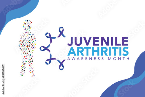 Juvenile Arthritis awareness month is observed every year in July. The most common symptoms of the disease are joint swelling, pain and stiffness, it is usually an autoimmune disorder. Vector art