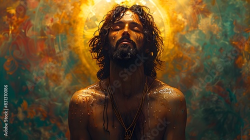 RenaissanceInspired Portrait of Jesus Christ Radiating Compassion and Forgiveness