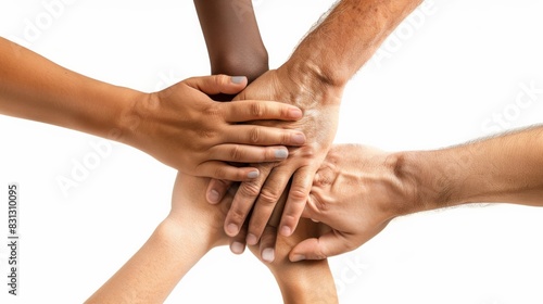 A group of people holding hands in a circle