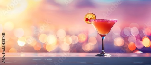 Cocktail Vibrant Garnish Orange Slice Tropical Refreshing Drink Bar