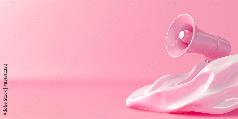 3D render pink stylish megaphone loudspeaker retail business marketing announcement banner, sales and discounts concept copy space banner background, e-commerce and online shopping. 3D render pink stylish megaphone loudspeaker retail business marketing announcement banner, sales and discounts concept copy space banner background, e-commerce and online shopping.