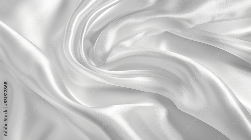 Soft, blurred white gray satin background with smooth, natural patterns, perfect for an elegant fabric texture Soft, blurred white gray satin background with smooth, natural patterns, perfect for an elegant fabric texture