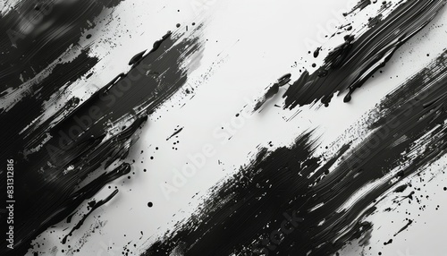 Black and White Abstract Painting of Black and White Paint