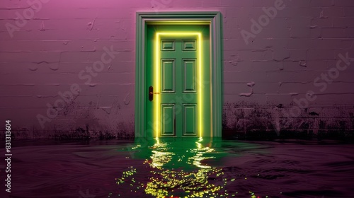 Open Door in Flooded Room