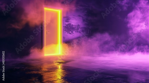 Open Door in a Foggy Room