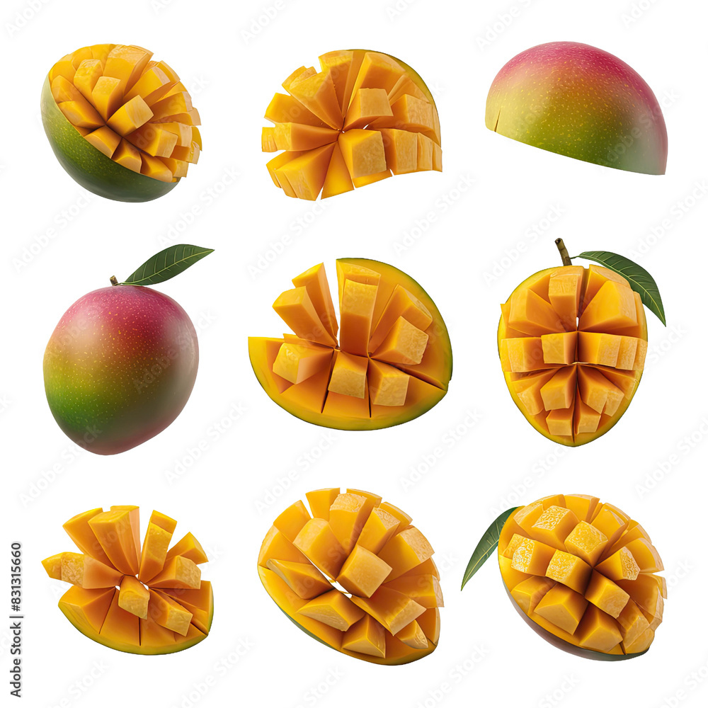 Isolated PNG Mango Fruit, GENERATIVE AI Isolated PNG Mango Fruit, GENERATIVE AI