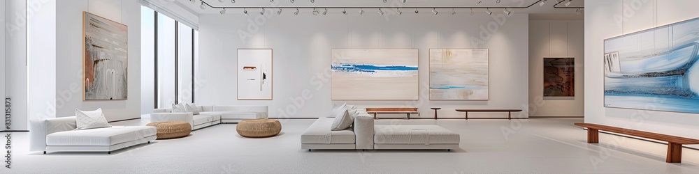 luxurious minimalist living room with a gallery-like atmosphere luxurious minimalist living room with a gallery-like atmosphere