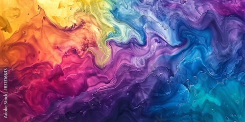 abstract rainbow ink techniques background - Rainbow ink water color background