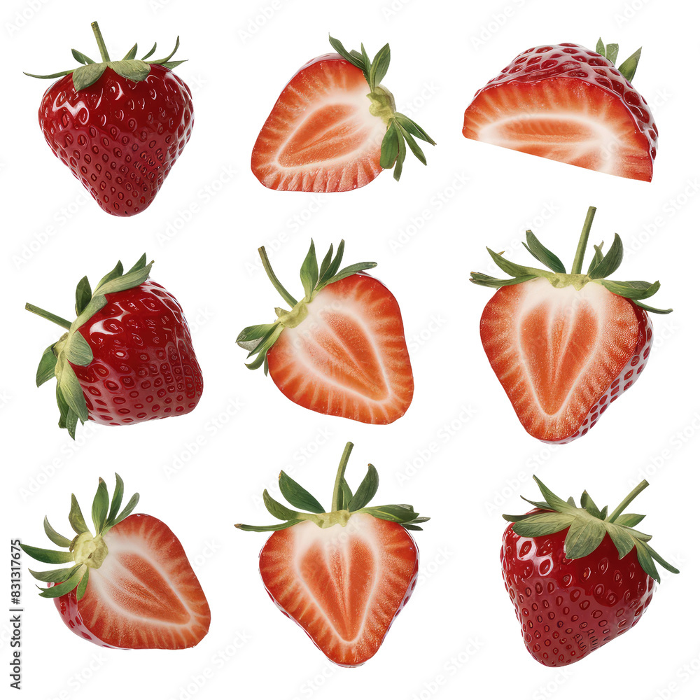 Isolated PNG Strawberry Fruit, GENERATIVE AI Isolated PNG Strawberry Fruit, GENERATIVE AI