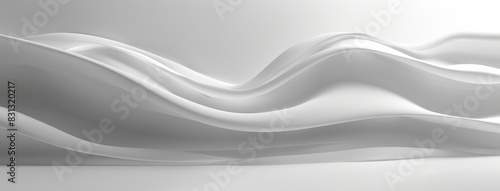Abstract wavy White background, simple lines, light and shadow effects, soft curves, abstract shapes, delicate textures, minimalist style