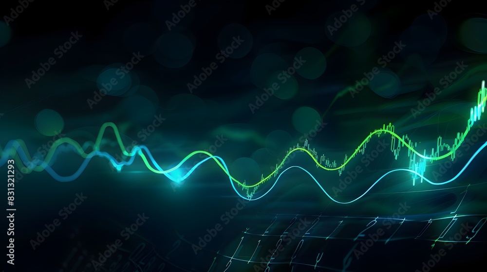 Fototapeta premium Vibrant Digital Waves of Futuristic Energy and Technology