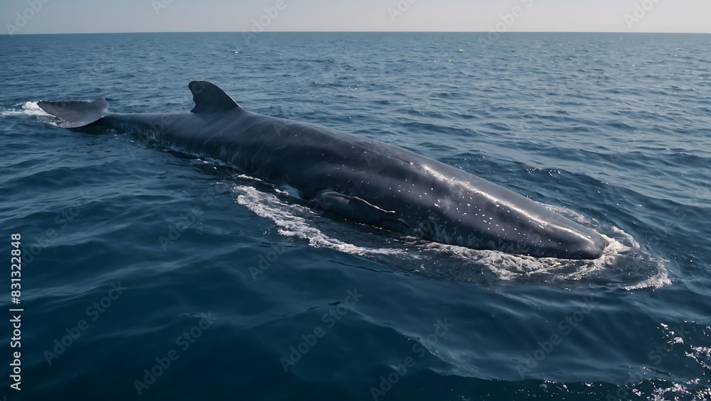 Fototapeta premium blue whale in the sea