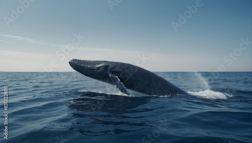 blue whale jumping in Oecan, Generative AI 