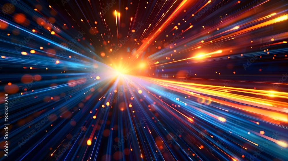 Fototapeta premium Brilliant Cosmic Explosion Bursting with Radiant Energy and Dazzling Light