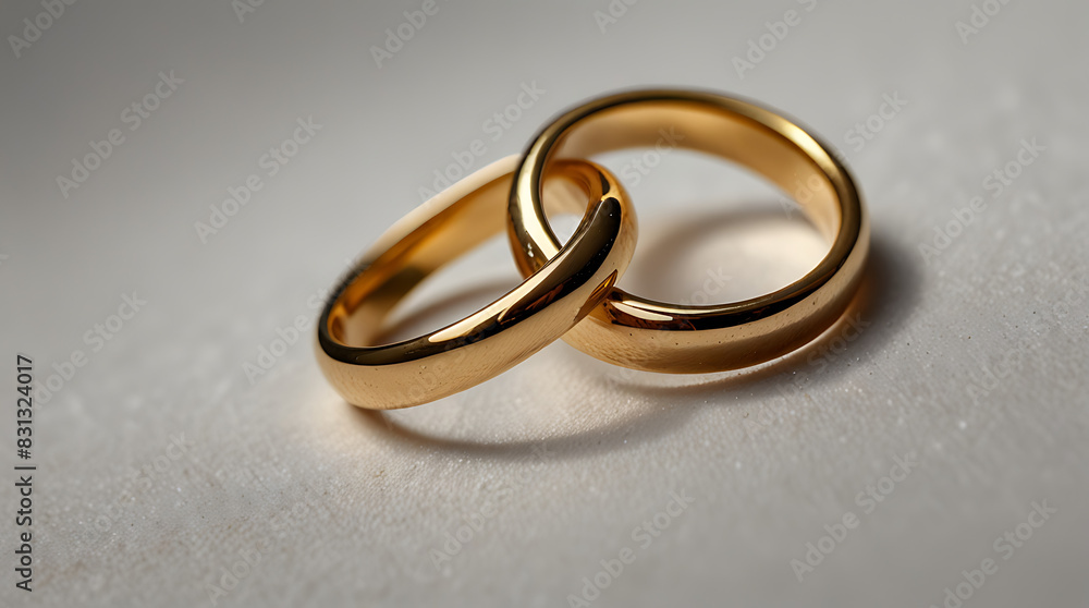 A close-up macro shot of two golden rings in a white isolated background with copy space
A close-up macro shot of two golden rings in a white isolated background with copy space