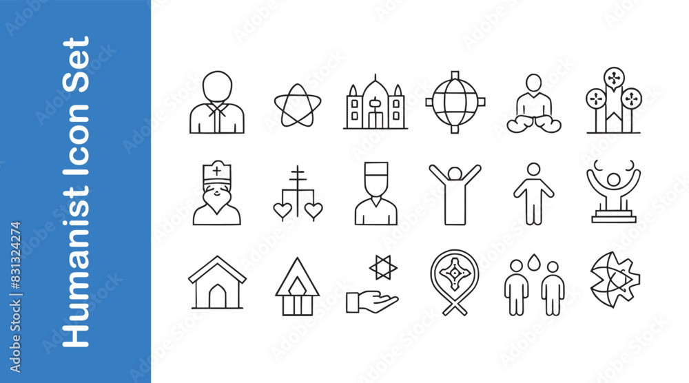 Humanist icon set with vector collections