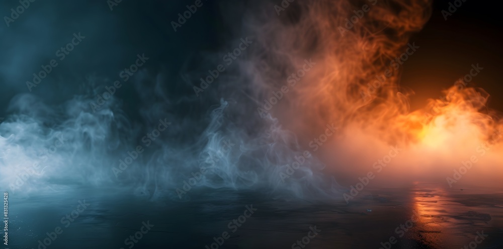 Dark Abstract Background with Smoke and Mist Dark Abstract Background with Smoke and Mist