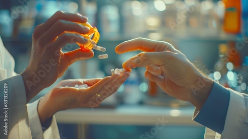 The Hands Sharing Medication