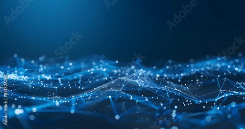 Abstract Digital Technology Background with Low Poly Mesh