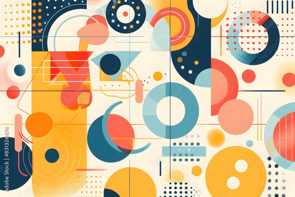 Retro Style Colorful Geometric Background Design Retro Style Colorful Geometric Background Design