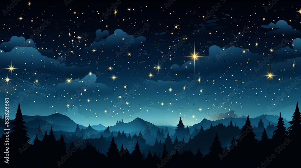 Naklejka premium Generate a digital painting of a starry night sky