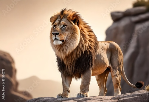 lion on rock  131 