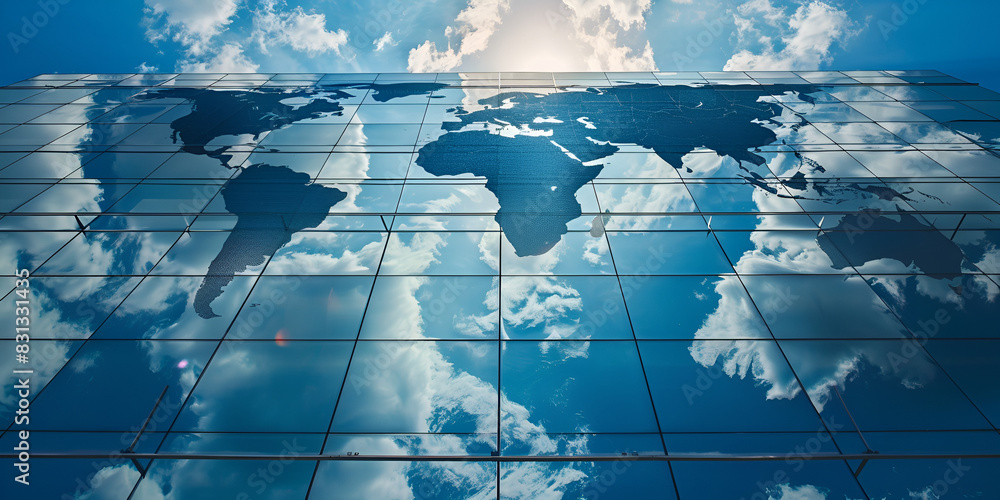 Fototapeta premium Going Global, Going Cloud building with cloud