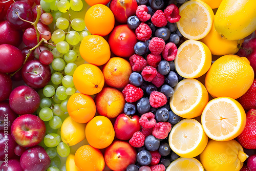 Colorful berries and fruits