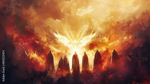 pentecost the descent of the holy spirit on the apostles digital religious illustration