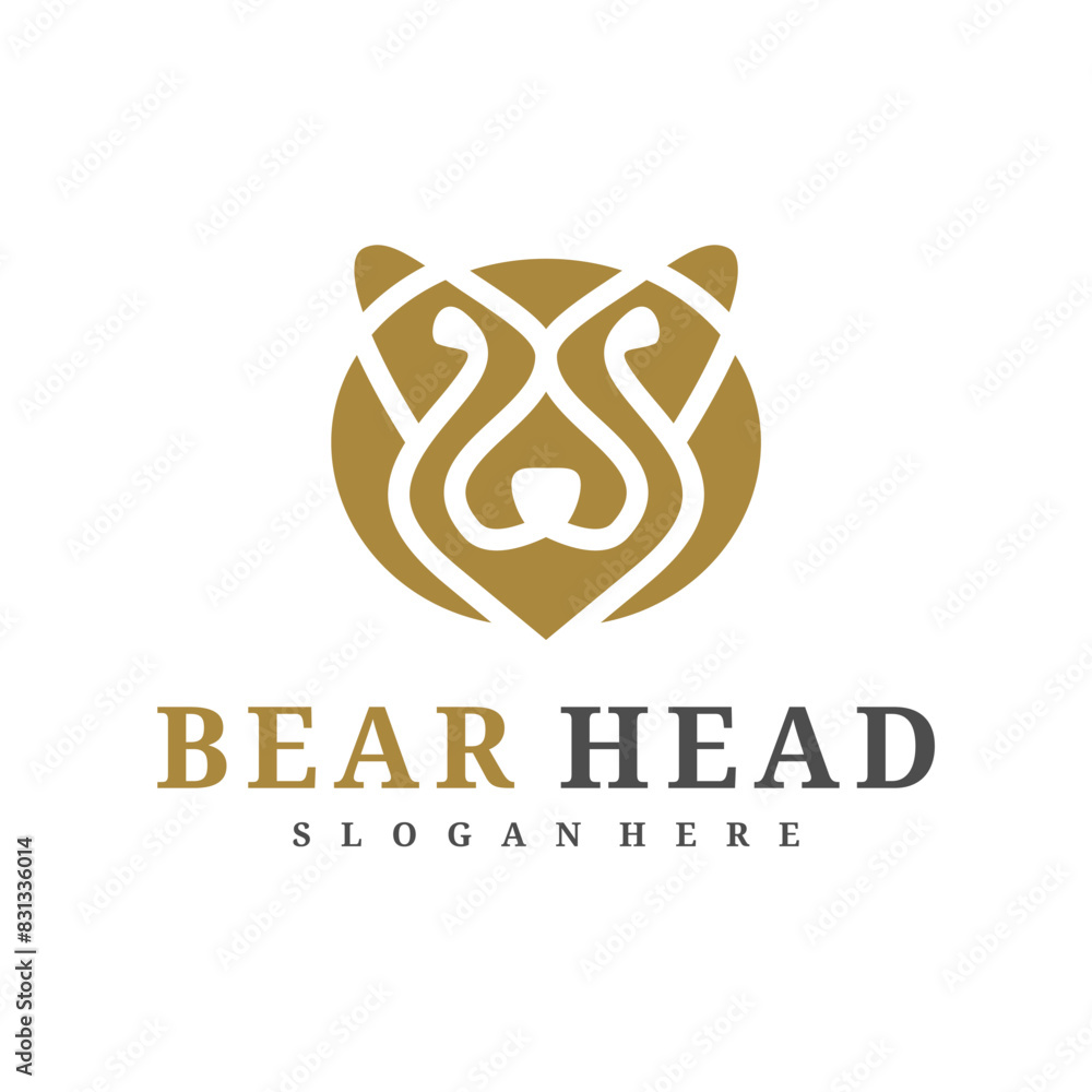 Obraz premium Bear logo vector template, Creative Bear head logo design concepts