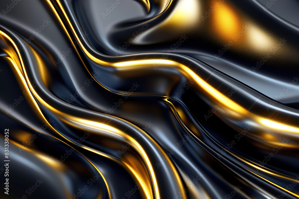 Black and gold background with wavy lines Black and gold background with wavy lines