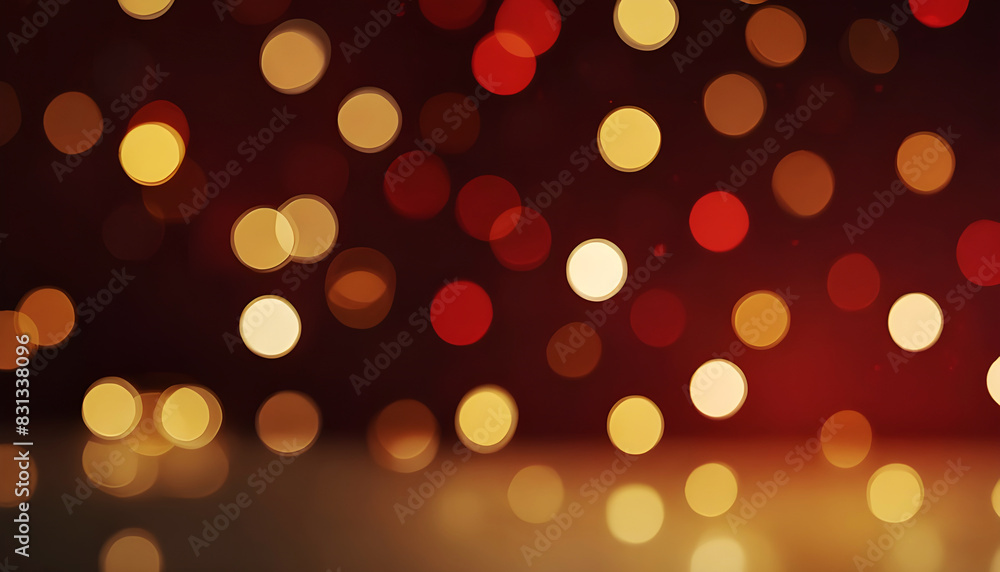 Obraz premium Party celebration red and gold lighting blurred background. Generative AI