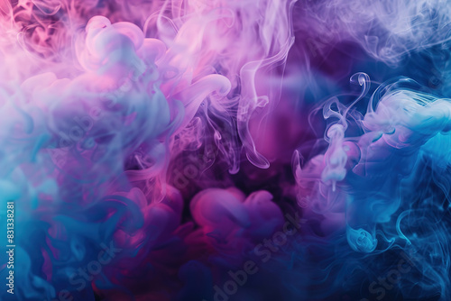 Colorful smoke mixture floating in the air