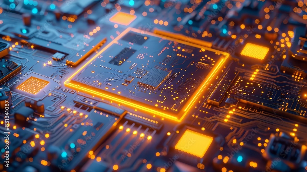 quantum computing processor with futuristic qubit technology digital 3d illustration