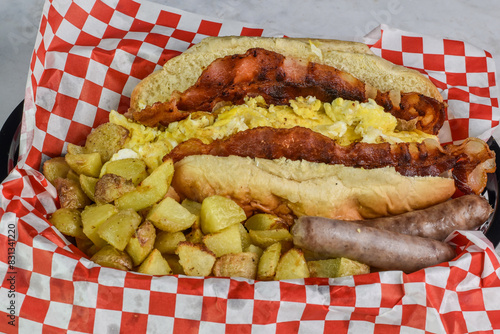 breakfast sub  with home fries and sausages