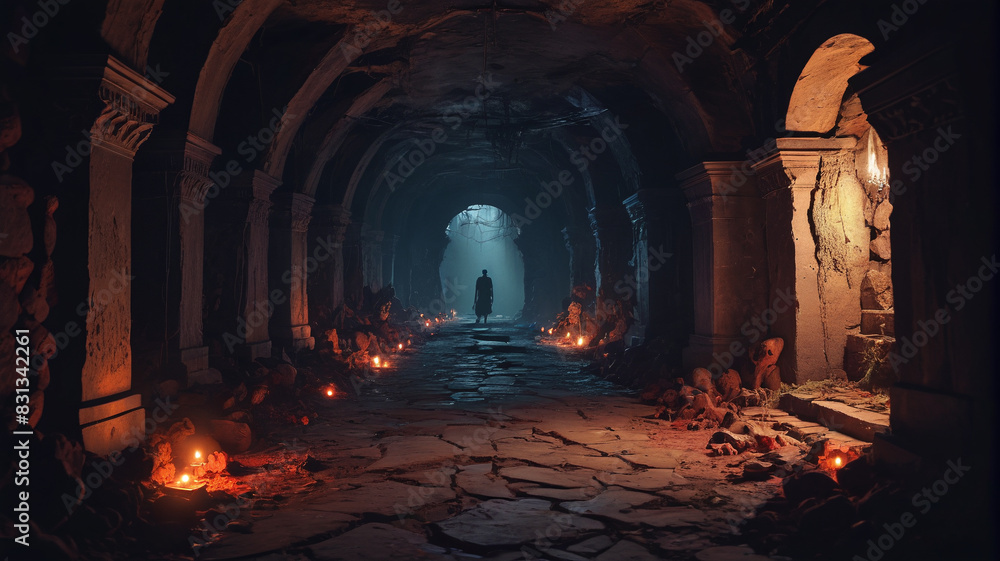 In the forgotten catacombs beneath the city, necromancers weave dark spells to raise an army of undead. Generative AI In the forgotten catacombs beneath the city, necromancers weave dark spells to raise an army of undead. Generative AI