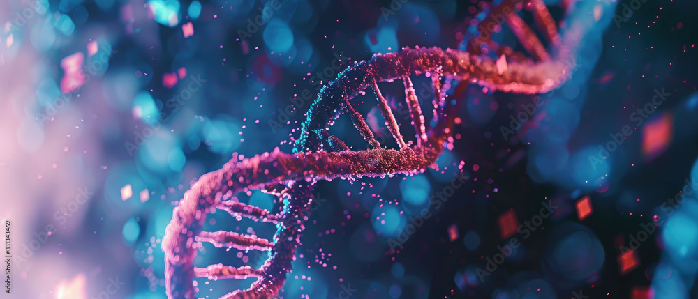 DNA double helix. DNA molecule structure. Medical science research of chromosome DNA genetic biotechnology in human genome cell. Science laboratory experiments analysis and genetic engineering study. DNA double helix. DNA molecule structure. Medical science research of chromosome DNA genetic biotechnology in human genome cell. Science laboratory experiments analysis and genetic engineering study.