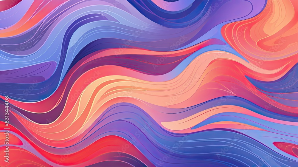 Obraz premium Abstract wavy background with swirling vortex shapes in vibrant colors