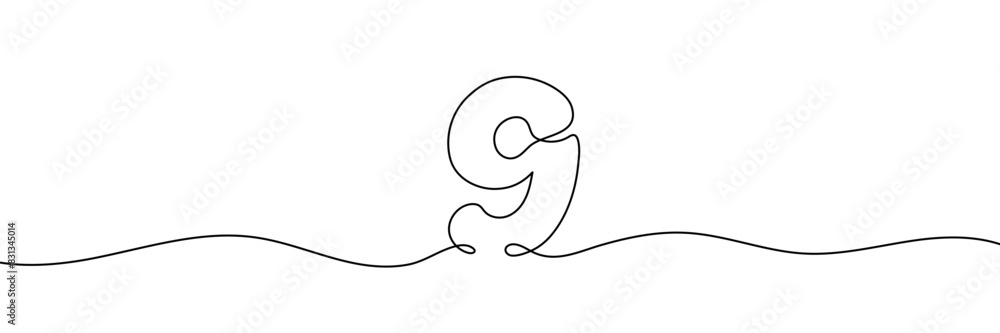 Number 9 is drawn by continuous line drawing. Editable line. Vector illustration Number 9 is drawn by continuous line drawing. Editable line. Vector illustration